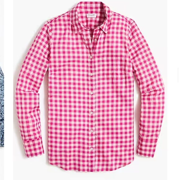 J. Crew Factory Tops - NWT J.Crew Gingham lightweight cotton shirt in signature fit